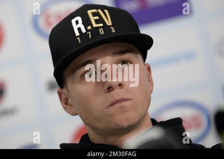 Il belga Remco Evenepoel è stato raffigurato durante la gara Men Junior ai Campionati mondiali di ciclismo UCI Road a Harrogate, North Yorkshire, Regno Unito, giovedì 26 settembre 2019. I Mondi si svolgono dal 21 al 29 settembre. FOTO DI BELGA YORICK JANSENS Foto Stock