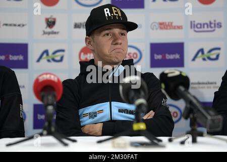 Il belga Remco Evenepoel è stato raffigurato durante la gara Men Junior ai Campionati mondiali di ciclismo UCI Road a Harrogate, North Yorkshire, Regno Unito, giovedì 26 settembre 2019. I Mondi si svolgono dal 21 al 29 settembre. FOTO DI BELGA YORICK JANSENS Foto Stock