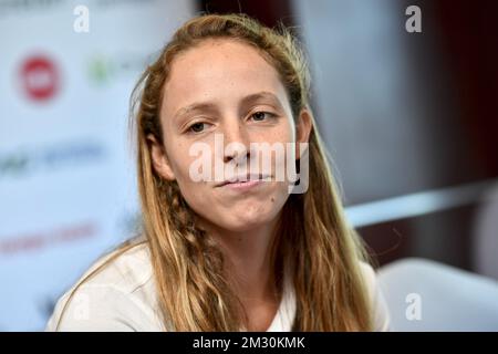 Noor Vidts Belga ha illustrato durante una conferenza stampa del quarto giorno dei Campionati Mondiali di Atletica IAAF a Doha, Qatar, lunedì 30 settembre 2019. I Mondi si svolgono dal 27 settembre al 6 ottobre. FOTO DI BELGA DIRK WAEM Foto Stock