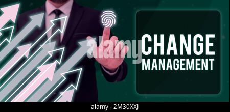 Gestione delle modifiche delle didascalie concettuali. Panoramica aziendale Sostituzione della leadership in un'organizzazione nuove politiche Foto Stock