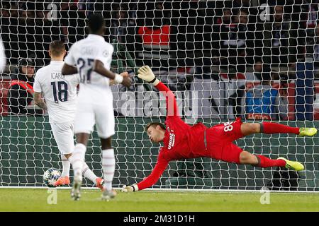 Mauro Icardi del PSG segna un gol durante la partita tra il club francese Paris Saint-Germain Football Club e la squadra di calcio belga Club Brugge KV, mercoledì 06 novembre 2019 a Parigi, in Francia, il quarto giorno del Gruppo A, nel primo round della UEFA Champions League. FOTO DI BELGA BRUNO FAHY Foto Stock