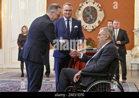 Prague, Czech Republic. 14th Dec, 2022. Czech President Milos Zeman appointed Jan Prochazka as CNB board members in Prague, Czech Republic, December 14, 2022. Credit: Vit Simanek/CTK Photo/Alamy Live News Stock Photo