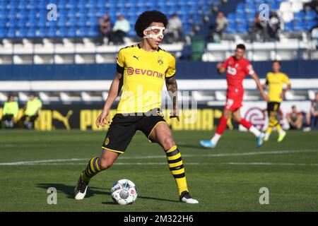 Axel Witsel di Dortmund è stato raffigurato in azione durante una amichevole partita di calcio tra la squadra belga Standard de Liege e il club tedesco Borussia Dortmund nei campi di allenamento invernali di Marbella, Spagna, martedì 07 gennaio 2020. BELGA PHOTO VIRGINIE LEFOUR Foto Stock