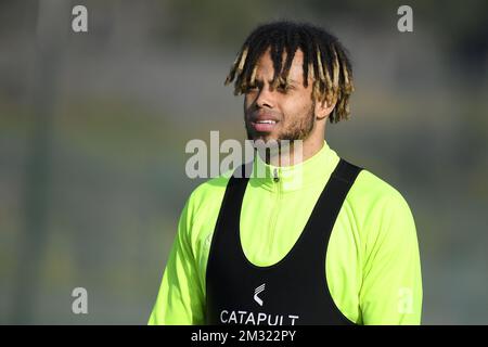 Theo Bongonda di Genk è stato raffigurato durante il campo di allenamento invernale della squadra di calcio belga di prima divisione KRC Genk a Benidorm, Spagna, mercoledì 08 gennaio 2020. FOTO DI BELGA YORICK JANSENS Foto Stock