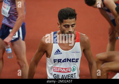 GILAVERT Louis of France 3000M° FINALE DI STEEPLECHASE maschile durante i Campionati europei di Atletica 2022 del 18 agosto 2022 a Monaco di Baviera, Germania - Foto Laurent Lairys / DPPI Foto Stock