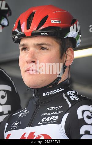 Belga Remy Mertz di Lotto Soudal nella foto all'inizio del Gran Premio del Samyn una giornata di gara ciclistica, martedì 03 marzo 2020, a Dour. FOTO DI BELGA DAVID STOCKMAN Foto Stock