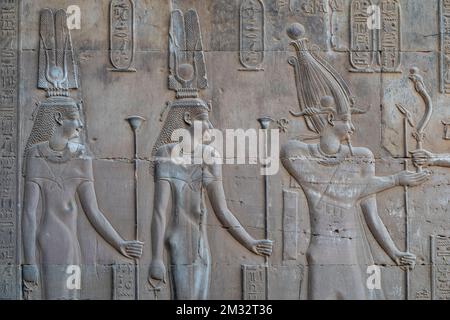 Il Tempio di Haroeris e Sobek a Kom Ombo nella valle del Nilo, l'Alto Egitto Foto Stock