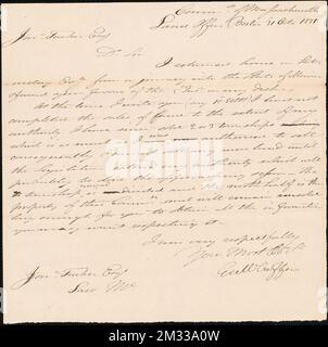 George Coffin a Jon Tucker, 31 ottobre 1831 , Vendite pubbliche di terra, Stati Uniti, Massachusetts, Politica e Governo, 1775-1865, Maine, Politica e Governo, 1775-1865, Stati Uniti, Storia, Rivoluzione, 1775-1783, Reclami, Canada, Frontiere, Stati Uniti Foto Stock