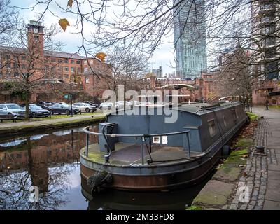 Castlefield lungo il canale Bridgewater a Manchester. Foto Stock