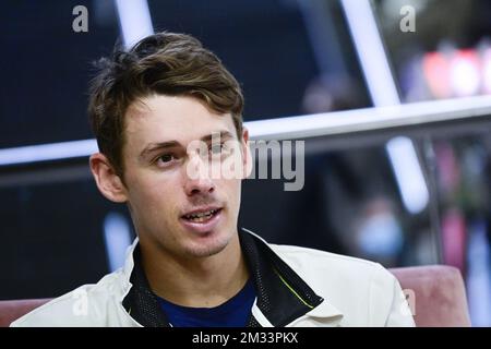 L'australiano Alex De Minaur ha illustrato durante un'intervista in vista del Tournment europeo Open Tennis ATP, ad Anversa, lunedì 19 ottobre 2020. FOTO DI BELGA LAURIE DIEFFEMBACQ Foto Stock