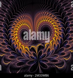 Gufo astratto - Flame Fractal Art Foto Stock