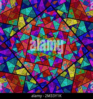 Astratto Fractal - disegno di vetro colorato Foto Stock