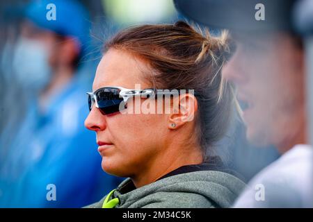 Kirsten Flipkens (WTA 87) nella foto durante la partita di Bonaventure contro Daniele Collins (WTA 13) durante la Summer Series Match, domenica 31 gennaio 2021 a Melbourne Park, Melbourne, Australia. FOTO DI BELGA PATRICK HAMILTON Foto Stock
