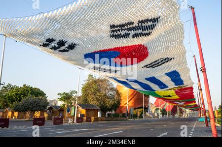 Katara, Qatar - 12 dicembre 2022 : katara è decorato per il torneo di calcio. Foto Stock