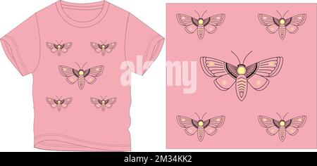 mini farfalla t shirt grafica disegno vettoriale illustrazione file digitale Illustrazione Vettoriale