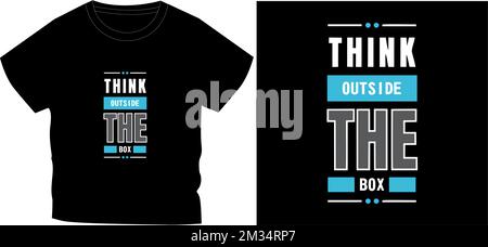 pensare fuori scatola t shirt grafica disegno vettoriale illustrazione file digitale Illustrazione Vettoriale