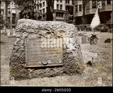 Tomba di Samuel Adams, Tombe e monumenti sepolcrali, Granary Burying Ground Boston, Mass., Adams, Samuel, 1722-1803. Collezione Leon Abdalian Foto Stock