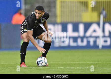 Gjoko Zajkov di Charleroi, nella foto di una partita di calcio tra OH Leuven e Sporting Charleroi, domenica 08 agosto 2021 a Leuven, il 3° giorno della prima divisione del campionato belga della 'Jupiler Pro League' del 2021-2022. FOTO DI BELGA JOHAN EYCKENS Foto Stock