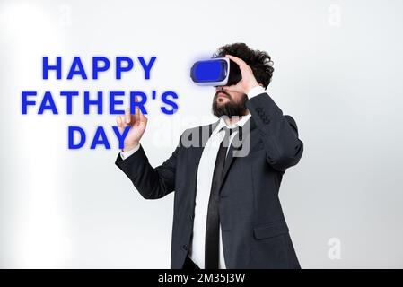 Cartello che mostra la Festa del Padre felice. Business idea tempo dell'anno per celebrare i padri in tutto il mondo Foto Stock