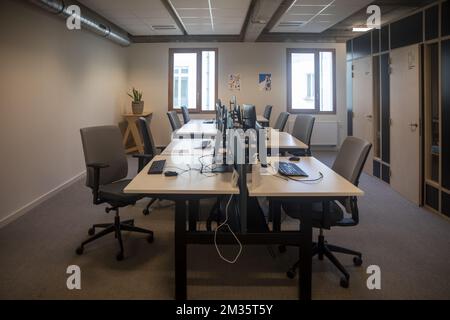 L'immagine mostra l'inaugurazione di 'Greenhouse', la nuova sede dei partiti politici verdi fiamminghi e francofoni Groen ed Ecolo, sabato 25 settembre 2021 a Bruxelles. BELGA FOTO HATIM KAGHAT Foto Stock