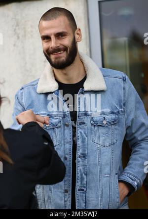 Aleksandar Vukotic di Waasland-Beveren, nella foto di una partita di calcio tra Waasland-Beveren e Royal Excelsior Virton, domenica 03 ottobre 2021 a Beveren, il 7° giorno della seconda divisione del campionato di calcio belga della '1B Pro League'. FOTO DI BELGA DAVID PINTENS Foto Stock