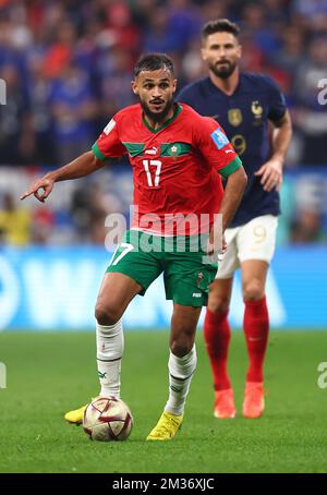 Al Khor, Qatar. 14th Dec, 2022. Sofiane Boufal del Marocco durante la partita della Coppa del mondo FIFA 2022 allo stadio al Bayt, al Khor. Il credito per le immagini dovrebbe essere: David Klein/Sportimage Credit: Sportimage/Alamy Live News Foto Stock