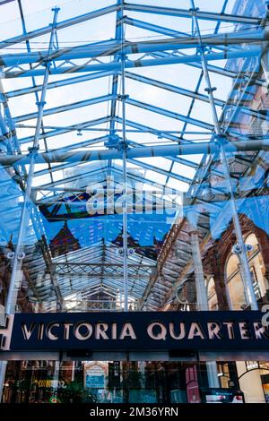 Victoria Leeds è un quartiere commerciale e di svago nel centro di Leeds, che comprende il 2016 Victoria Gate sviluppo, e il Victoria Quarter, un co Foto Stock