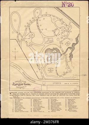 Pianta del giardino zoologico di Cincinnati, o , Zoo di Cincinnati, Mappe, Cincinnati Ohio, Mappe Norman B. Leventhal Map Center Collection Foto Stock