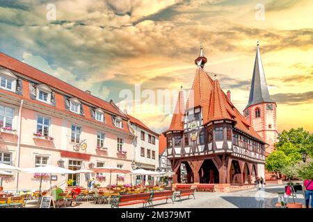 Città vecchia di Michelstadt, Assia, Germania Foto Stock