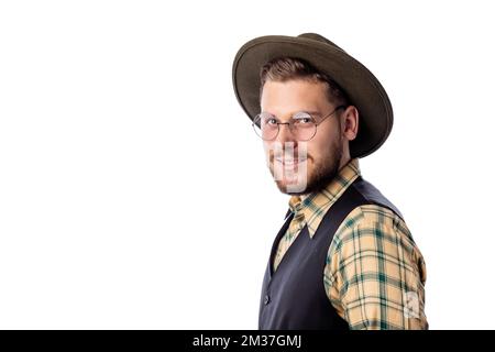 Uomo in cappello ritratto Foto Stock