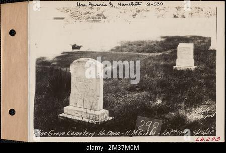 H. M. Gibbs, Pine Grove Cemetery, lotto 104, North Dana, Mass., 26 settembre 1928 : Sig.ra Gracie G. Hanchett, Q-530 , acquedotto, serbatoi strutture di distribuzione dell'acqua, immobiliare, cimiteri Foto Stock