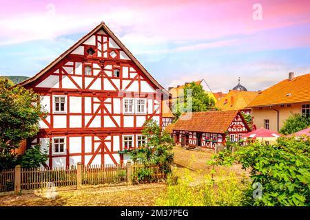 Città vecchia di Tann, Assia, Germania Foto Stock