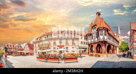 Città vecchia di Michelstadt, Assia, Germania Foto Stock