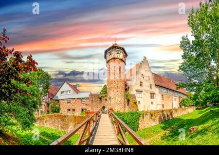 Città vecchia di Michelstadt, Assia, Germania Foto Stock