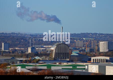 Inceneritore di riciclaggio dei rifiuti Veolia a Cross Green a Leeds, West Yorkshire, Regno Unito Foto Stock