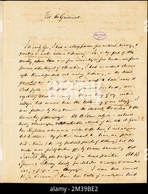 Henry Rowe Schoolcraft autograph document for R. W. Griswold , American literature, 19th century, History and criticism, Authors, American, 19th century, Correspondence, Authors and publishers, Poets, American, 19th century, Correspondence, Schoolcraft, Henry Rowe, 1793-1864. Rufus W. Griswold Papers Stock Photo