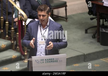 Bert Moyears è stato raffigurato nel corso di una sessione plenaria della Camera al Parlamento federale a Bruxelles, giovedì 12 maggio 2022. BELGA FOTO HATIM KAGHAT Foto Stock