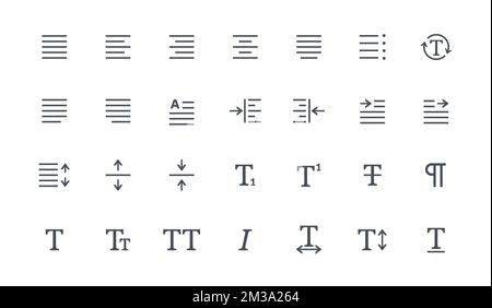 Edit Text icons set Stock Vector