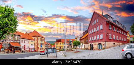 Città vecchia di Tann, Assia, Germania Foto Stock