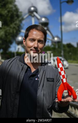 L'astronauta Thomas Pesquet si pone per il fotografo in un incontro con l'astronauta francese Pesquet in vista della conferenza ministeriale dell'ESA che si terrà a Parigi a fine novembre, lunedì 27 giugno 2022, a Bruxelles. BELGA PHOTO LAURIE DIEFFEMBACQ Foto Stock