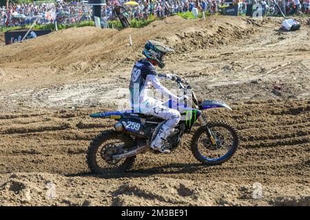 L'olandese Glenn Coldenhoff ha ritratto in azione durante il motocross MXGP Grand Prix Fiandre, 14th (su 18) gara del FIM Motocross World Championship, domenica 24 luglio 2022 a Lommel. FOTO DI BELGA MARIJN DE KEYZER Foto Stock