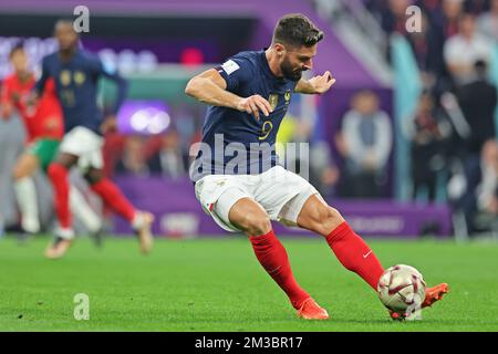 Al Khor, Qatar. 14th dicembre 2022; al Bayt Stadium, al Khor, Qatar; Coppa del mondo FIFA semifinale di calcio, Francia contro Marocco; Olivier Giroud di Francia Credit: Action Plus Sports Images/Alamy Live News Foto Stock