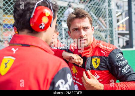Il pilota monegasco della Scuderia Ferrari Charles Leclerc ha mostrato in vista del Gran Premio del Belgio F1, a Spa-Francorchamps, domenica 28 agosto 2022. Il Gran Premio di Formula uno di Spa-Francorchamps si svolge questo fine settimana, dal 26th al 28th agosto. FOTO DI BELGA JONAS ROOSENS Foto Stock