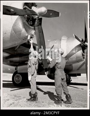 Indian Springs, Nevada , Prove di armi nucleari, aeroplani, misurazione, Difesa civile. Documenti dell'Ufficio di Difesa civile e mobilitazione della Difesa Foto Stock