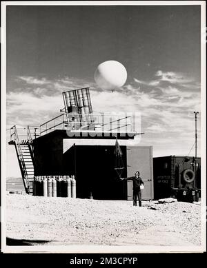 Indian Springs, Nevada , Prove di armi nucleari, tempo, misurazione, Difesa civile. Documenti dell'Ufficio di Difesa civile e mobilitazione della Difesa Foto Stock