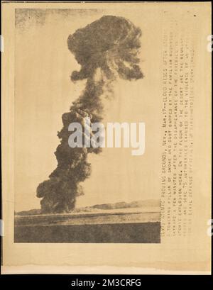 Indian Springs, Nevada, esplosioni nucleari, test di armi nucleari, difesa civile. Documenti dell'Ufficio di Difesa civile e mobilitazione della Difesa Foto Stock