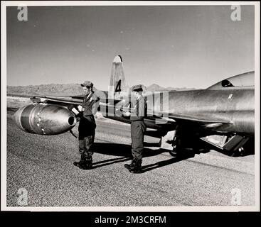 Indian Springs, Nevada , Prove di armi nucleari, aeroplani, misurazione, Difesa civile. Documenti dell'Ufficio di Difesa civile e mobilitazione della Difesa Foto Stock