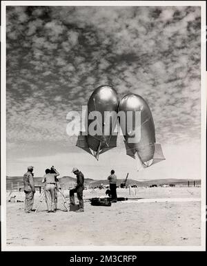 Indian Springs, Nevada , Nuclear weapons testing, Balloons Aircraft, Civil defense. Records of the Office of Civil Defense and Defense Mobilization Stock Photo