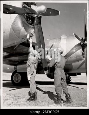 Indian Springs, Nevada , Prove di armi nucleari, aeroplani, misurazione, Difesa civile. Documenti dell'Ufficio di Difesa civile e mobilitazione della Difesa Foto Stock