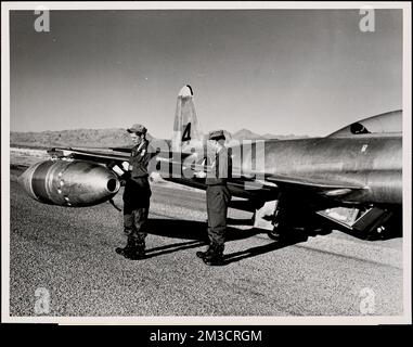 Indian Springs, Nevada , Prove di armi nucleari, aeroplani, misurazione, Difesa civile. Documenti dell'Ufficio di Difesa civile e mobilitazione della Difesa Foto Stock